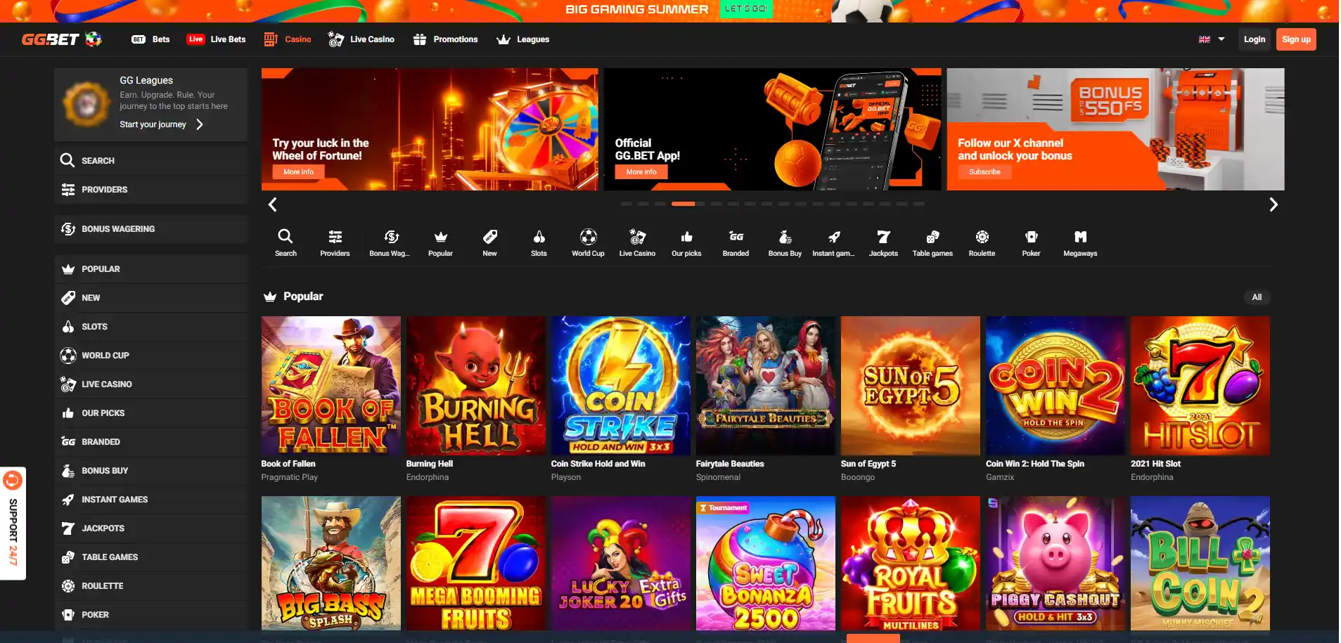 GGBet Casino Screen
